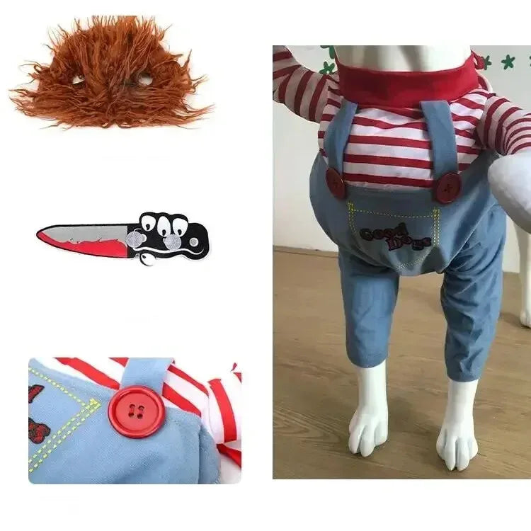 Halloween Pirate Costume for Cats & Dogs – Funny Pet Cosplay with Dagger
