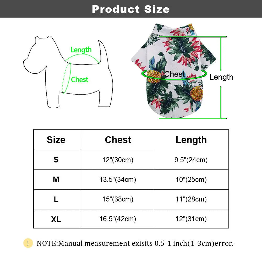 Lightweight, beach-themed vest for puppies, Chihuahuas, Pugs & more.